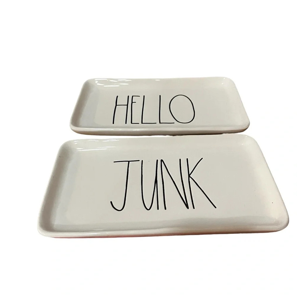 Rae Dunn Hello and Junk serving plates